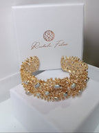  Bracciale a fascia rigida effetto corallo marino con madreperle di Rachele Falvo