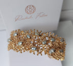  Bracciale a fascia rigida effetto corallo marino con madreperle di Rachele Falvo