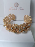  Bracciale a fascia rigida effetto corallo marino con madreperle di Rachele Falvo