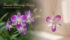 Collana con Vera Orchidea Rosa e Bianca in Resina – Gioiello Artigianale Unico