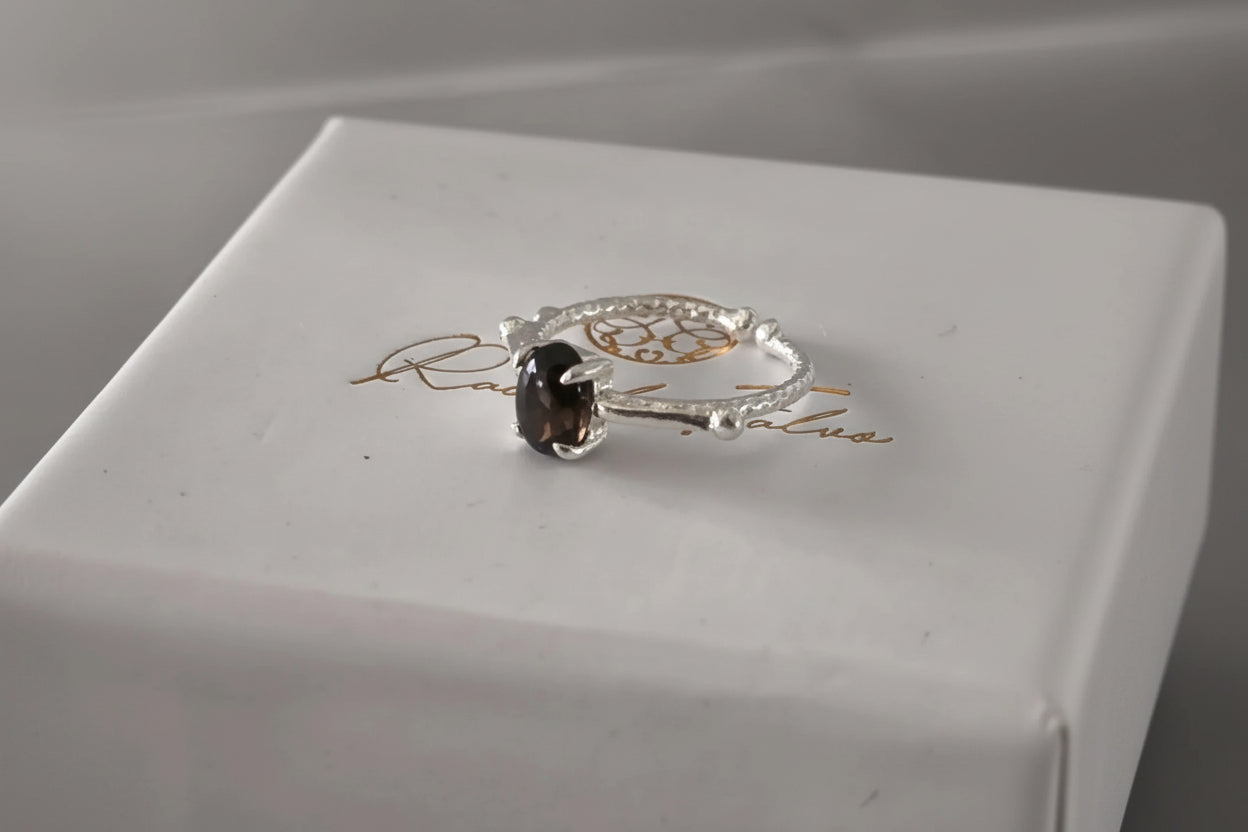 Anelli regolabili in argento con pietre naturali corniola tormalina topazio azzurro e ametista