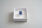Anello in argento 925 con cianite blu rettangolare sfaccettata