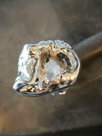 anello argento puro ametista grezza resina artistica