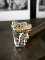 anello argento puro ametista grezza resina artistica