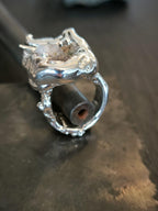 anello argento puro ametista grezza resina artistica