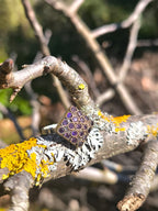 “Anello in argento placcato oro con ametista naturale stile vintage”