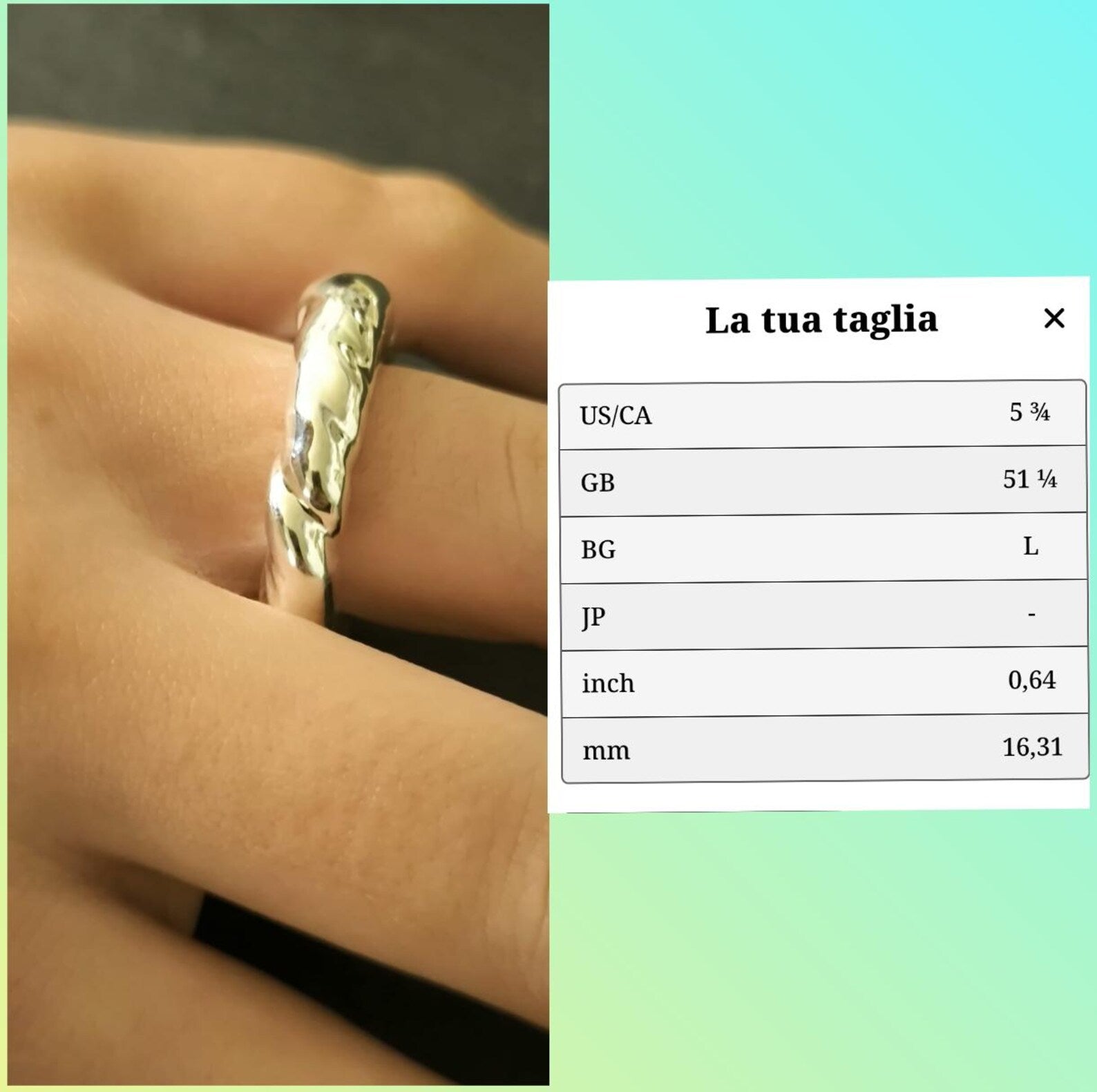 Anello in Argento Puro su Base in Resina – Gioiello Artigianale Unico