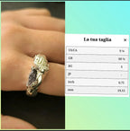 Anello artistico in argento puro e resina misura 20 gioiello unico artigianale