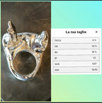 Anello artigianale in argento e resina con tormalina nera naturale misura 14