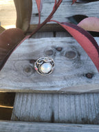 Anello in argento con perla centrale e tormaline naturali