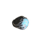 “Anello artigianale in argento con turchese naturale 21 carati raffigurante il mondo”