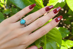 Anello in argento regolabile con turchese naturale ovale