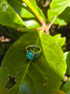 Anello in argento regolabile con turchese naturale ovale