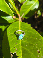 Anello in argento regolabile con turchese naturale ovale