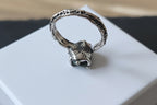 Anello in argento regolabile con turchese naturale ovale