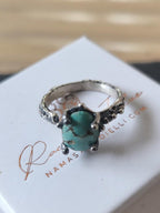 Anello in argento regolabile con turchese naturale ovale