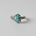 Anello in argento regolabile con turchese naturale ovale