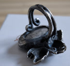 Anello artistico in argento con due visi di donna e turchese naturale da 12 carati