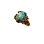 Gioiello di lusso: anello in argento con Larimar naturale 10 carat