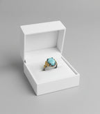 Gioiello di lusso: anello in argento con Larimar naturale 10 carat