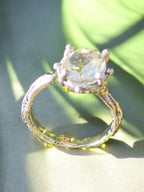 Anello di fidanzamento in argento con quarzo citrino naturale ovale da 6 carati