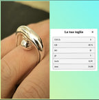 Anello scultura in argento puro e resina artistica fatto a mano misura 7 regalo donna