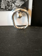 Anello scultura in argento puro e resina artistica fatto a mano misura 7 regalo donna