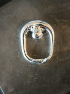 Anello scultura in argento puro e resina artistica fatto a mano misura 7 regalo donna