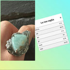 Anello sirena in argento artigianale con larimar grezzo naturale