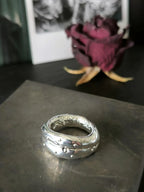 anello sterling argento resina artistica enchanted astratto