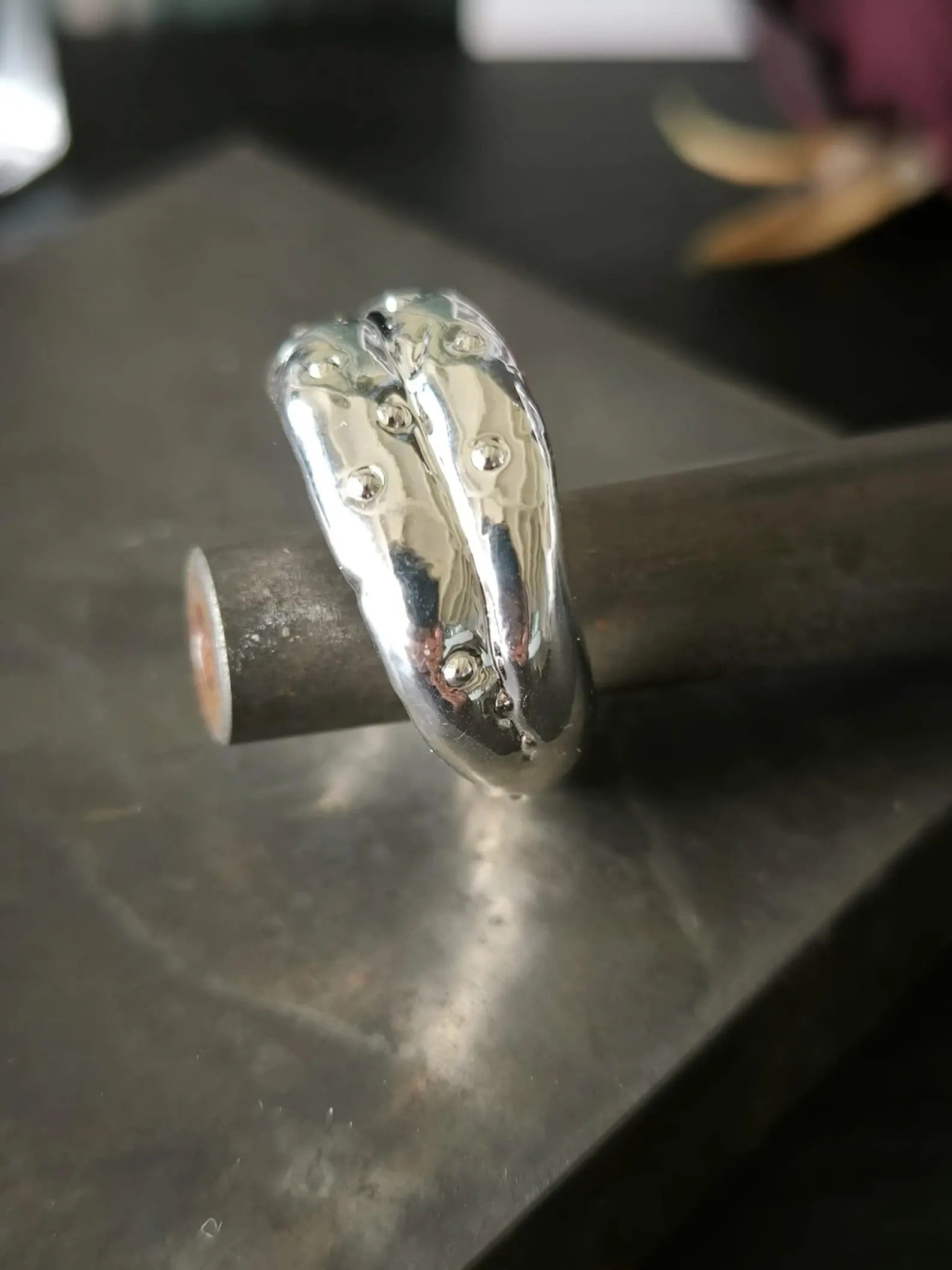 anello sterling argento resina artistica enchanted astratto