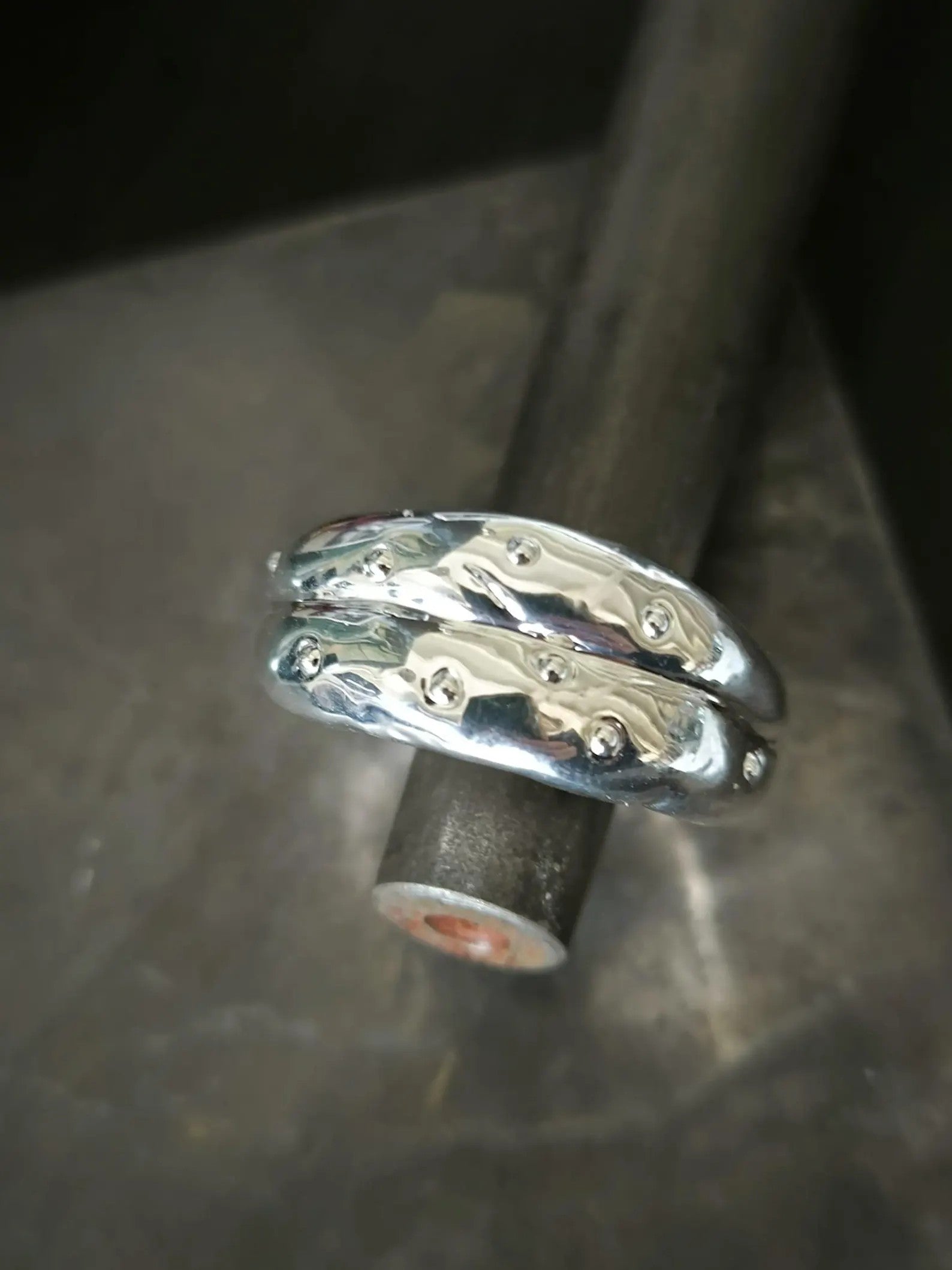 anello sterling argento resina artistica enchanted astratto