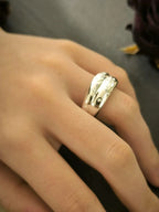 anello sterling argento resina artistica enchanted astratto