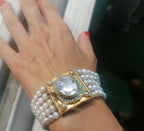 Bracciale con perle naturali e turchesi, idea regalo raffinata per lei