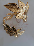 bracciale schiava bronzo oro 24k galvanizzato regolabile artigianale elegante