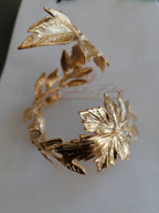 bracciale schiava bronzo oro 24k galvanizzato regolabile artigianale elegante
