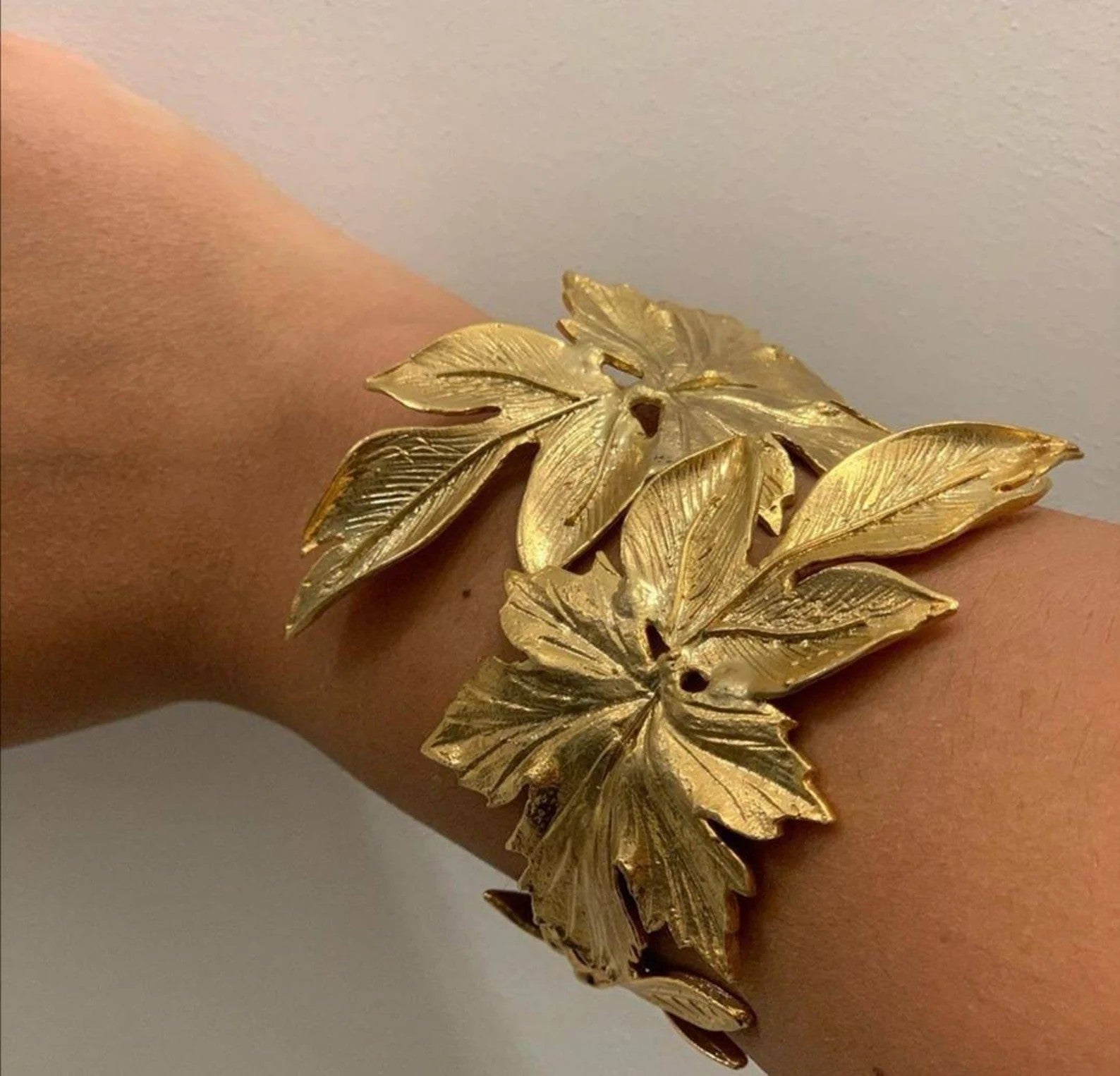 bracciale schiava bronzo oro 24k galvanizzato regolabile artigianale elegante