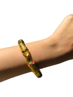 Bracciale serpente in oro galvanico su bronzo con tormaline rosa naturali