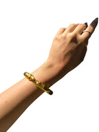 Bracciale serpente in oro galvanico su bronzo con tormaline rosa naturali