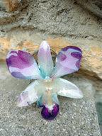 Ciondolo in resina con fiore vero, leggero e luminoso, per borse, zaini o portachiavi