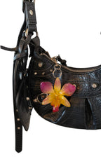 Charm leggero e infrangibile con orchidea naturale  in resina