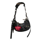 Ciondolo orchidea rossa vera in resina trasparente, pendente floreale artigianale per borsa o collana