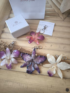 ciondolo orchidea cattleya resina portachiavi borsa collana 2 in 1 charm elegante