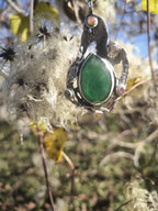 “Collana in argento 925 con giada verde da 24 carati e tormaline naturali”
