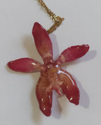 collana orchidea cambria resina catenina oro acciaio gioiello botanico