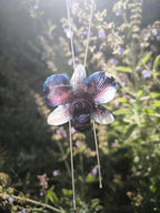 collana orchidea rara ghiaccio riflessi viola resina saliscendi argento regolabile elegante