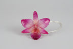 collana orchidea nobile rosa naturale argento saliscendi regolabile elegante