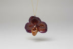 collana orchidea paphiopedilum viola in resina rara