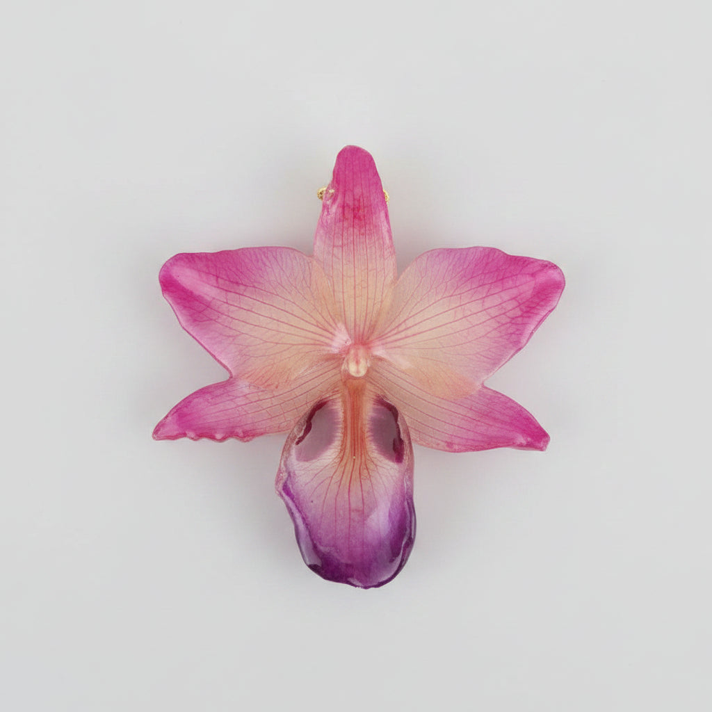 collana orchidea resina rosa viola panna regolabile elegante
