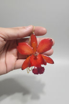 collana orchidea rossa naturale resina saliscendi oro galvanico regolabile elegante